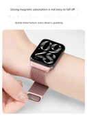 Xiaomi Bileklik 9Pro Milanese Manyetik Metal Kordon - Rose Gold - 3
