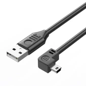 Mini USB Dirsekli Data Kablosu - 0.15m - Sola Bükümlü - 5