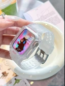 Apple Watch 41mm Silikon Spor Kordon - Buzlu Şeffaf - 11