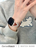 42mm (1~3. Nesil) Apple Watch Uyumlu Silikon Kordon ve Ekran Koruyucu - Yıldız Işığı Kahverengi - 3