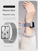 Xiaomi Bileklik 9Pro Milanese Manyetik Metal Kordon - Grafit Grisi Çift Bölmeli - 2