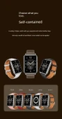 Huawei Watch Fit/NEW/Elegant Deri Kordon - Gümüş Konnektör - Kahve - 11