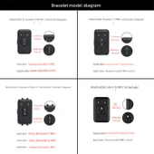 Huawei Bileklik 9/8/NFC Uyumlu Kahve Rengi Rose Gold Tokalı Deri Kordon - 7