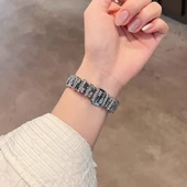 Apple Watch Metal Kayış - Elmas Kelebek Tokalı - 38/40/41mm - Gümüş - 5