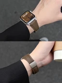 Huawei Watch FIT3 Uyumlu Litchi Desen Süt Beyazı Manyetik Tokalı Deri Kordon thumbnail 3