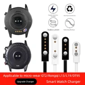 Akıllı Saat Şarj Kablosu - Micro-wear L7 - Beyaz - 4 Noktalı - 2