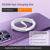 45W PD Hızlı Şarj Aleti - 2m PD30W Kablo - 1 Alana 1 Bedava - 1