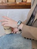 Xiaomi Mi Band 8 için Metal İnci Bileklik - Siyah - 8