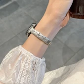 Xiaomi Bracelet 9Pro Uyumlu Taşlı Metal Kordon - Siyah - 4