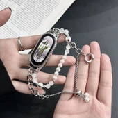 Xiaomi Mi Band 5/6 için Metal Kalp Şekilli Teleskopik Zincir - Gümüş - 1