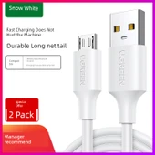 MicroUSB Hızlı Şarj Kablosu - 2m Beyaz (Özel Seri) - 1