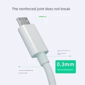 Micro USB Hızlı Şarj Data Kablosu - 2 Metre - Beyaz (2 Adet) thumbnail 6