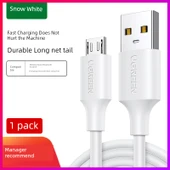 MicroUSB Hızlı Şarj Kablosu - 1m Beyaz - 1