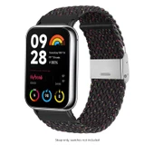 Xiaomi Mi Band 8 Pro Uyumlu Elastik Örgü Kordon - Yıldız Işığı Siyah - 1