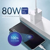 OPPO FindN5 Uyumlu 80W Süper Hızlı Şarj Aleti - Fiş + 1.5 Metre Kablo thumbnail 5