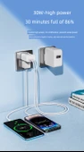 30W GaN Çift USB-C PD Hızlı Şarj Aleti - Yıldız Beyazı + 1.0m USB-C Kablo (iPhone 15-16) - 9