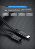 Type-C USB 3.2 Gen 2 Uzatma Kablosu - Siyah - 1 Metre - 7