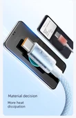 Type-C USB Kablo 120W Süper Hızlı Şarj Alüminyum Örgülü 1m Siyah - 6