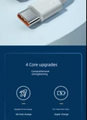 6A Süper Hızlı Şarj Type-C Data Kablosu - 1m Krem Beyazı - 5