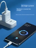6A Süper Hızlı Şarj Type-C Data Kablosu - 1.5m Siyah - 3