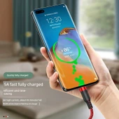 Type-C Hızlı Şarj Data Kablosu - 2 Metre Kırmızı ve Gri - 2