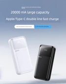 10000mAh Taşınabilir Şarj Aleti - 4 Kablolu - 20W Hızlı Şarj - Beyaz - 4
