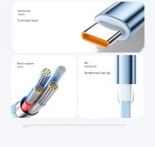 Type-C USB Kablo 120W Süper Hızlı Şarj Alüminyum Örgülü 1m Siyah - 11