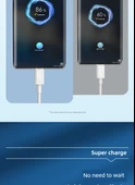 6A Süper Hızlı Şarj Type-C Data Kablosu - 1.5m Siyah - 7