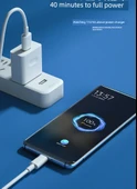 6A Süper Hızlı Şarj Type-C Data Kablosu - 0.5m Krem Beyazı - 9