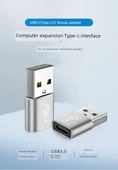 Type-C - USB Hızlı Dönüştürücü - Gümüş Beyaz - 2 Adet - 7