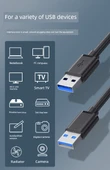 Çift Başlıklı USB 2.0 Erkek-Erkek Data Kablosu 2m - Güçlendirilmiş Bağlantı (2 Adet) - 8