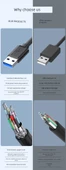Çift Başlıklı USB 3.0 Erkek-Erkek Data Kablosu 1m - Yüksek Hızlı, Güçlendirilmiş Bağlantı (2 Adet) - 7