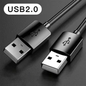Çift Başlıklı USB 2.0 Erkek-Erkek Data Kablosu 0.5m - Güçlendirilmiş Bağlantı (1 Adet) - 1