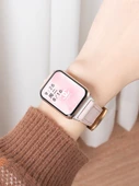 Xiaomi Bracelet 8Pro Gümüş Konnektörlü Kayış - Pirinç Beyazı ve Açık Pudra - 5