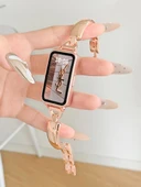 Huawei Bileklik 10/10nfc Uyumlu Ay Yüzü Desenli Altın Akıllı Bileklik Kayışı thumbnail 2