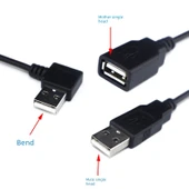 USB Erkek Dirsekli Uzatma Kablosu - 2 Çekirdek - 0.3 Metre - 11