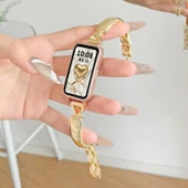 Huawei Bileklik 10/10nfc Uyumlu Ay Yüzü Desenli Altın Akıllı Bileklik Kayışı thumbnail 1