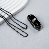Xiaomi Mi Band 7 Uyumlu Kolye Askısı - Siyah - Çift Delikli + 2 Film - 1