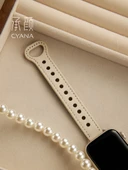 Apple Watch S6/S5/S4/SE 40mm için Deri Kordon - Süt Kayısı Baharatlı Fındık Kırmızı Kahve - 6