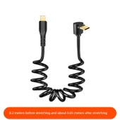 Type C - Apple PD Stereo Dirsek - Düz Yaylı Hızlı Şarj Kablosu - Kısa - 1