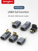 Yan Bükümlü Type-C - Type-C Dişi Adaptör [240W/40G/8K] - 2