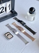 Xiaomi Bileklik 8/9 Pro Uyumlu Milanese Kordon - Radyum Oyma Yumuşak Mavi Küçük Dinozor - 4