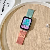 Xiaomi Bileklik 8/9 Pro Uyumlu Milanese Kordon - Radyum Oyma Yumuşak Mavi Küçük Dinozor - 1
