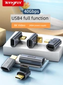 Yan Bükümlü Type-C - Type-C Dişi Adaptör [240W/40G/8K] - 3