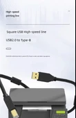 PLC Programlama USB Kablosu - 3m - Kare Data Hattı - Çift Manyetik Halka - Üst Düzey - 8