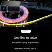 RGB Işıklı Yıldızlı Gökyüzü USB - Apple Şarj ve Data Kablosu - 2 Metre - 5
