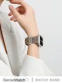 Nylon Örgü Apple Watch Kordonu 45mm (7~9 Gen) Tek Katmanlı Film - Siyah - 5