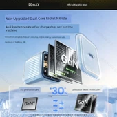 30W GaN PD3.0 Hızlı Şarj Aleti - Buz Şeffaf Mavi - 2m C to C Kablo - Apple 15-16 - 7