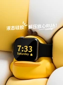 Apple Watch Kablosuz Şarj Standı - Ördek Silikon Taban - Beyaz - 6