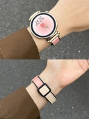 Xiaomi Watch S4sport Uyumlu Kayısı Rengi Deri Manyetik Kordon - 3